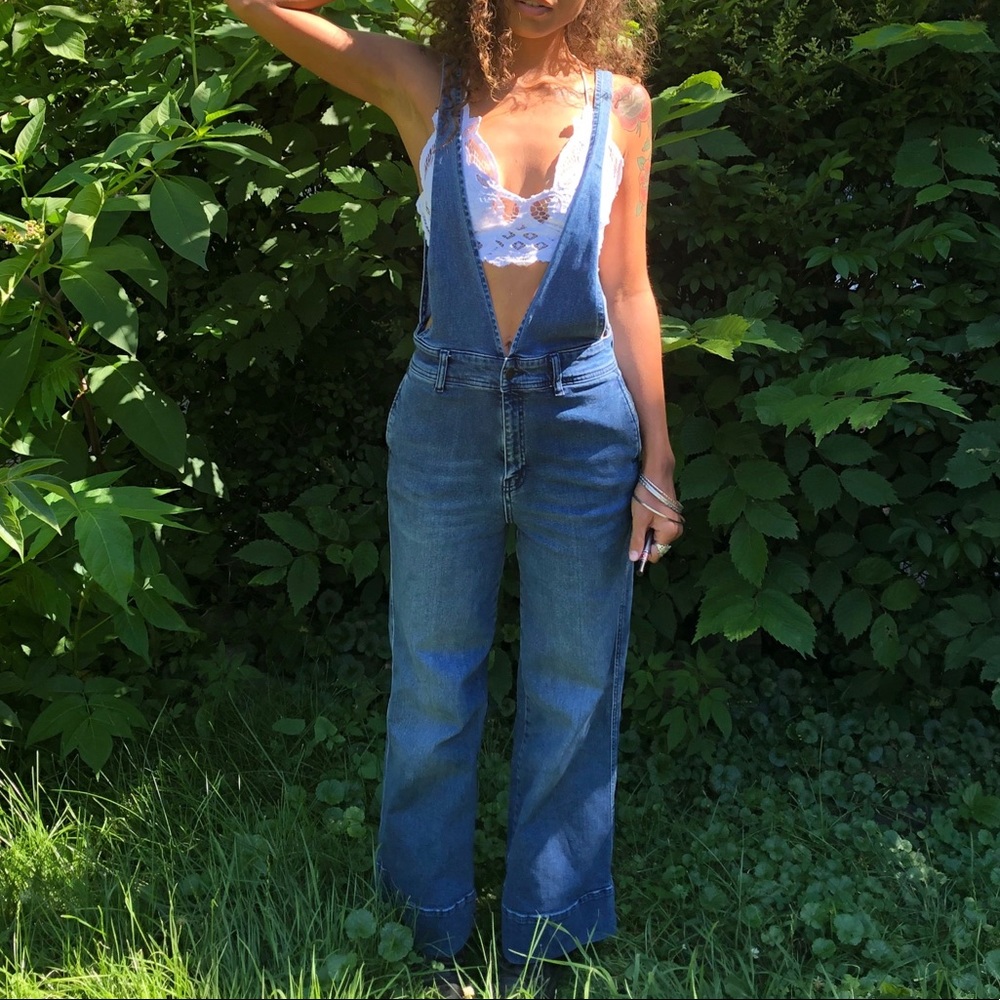 Free People Denim Overalls